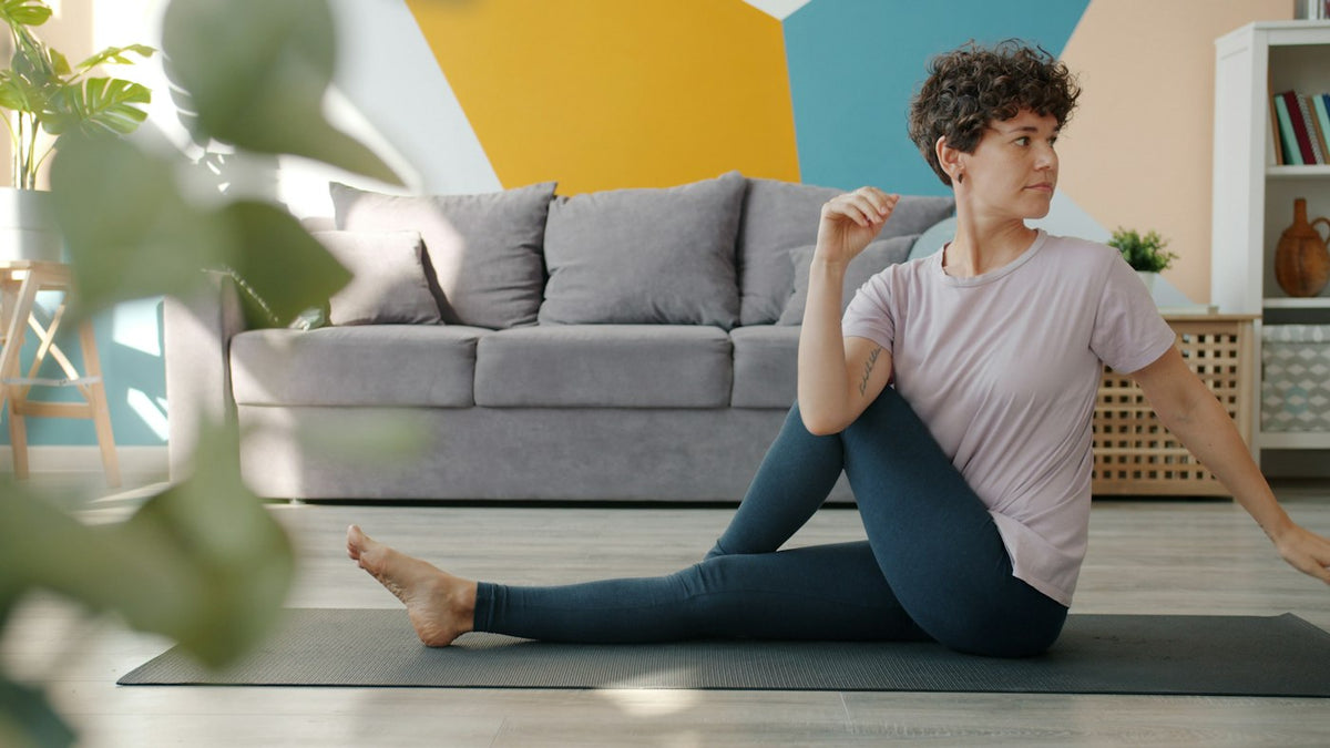 A steady seated stretch at home — finding an even keel